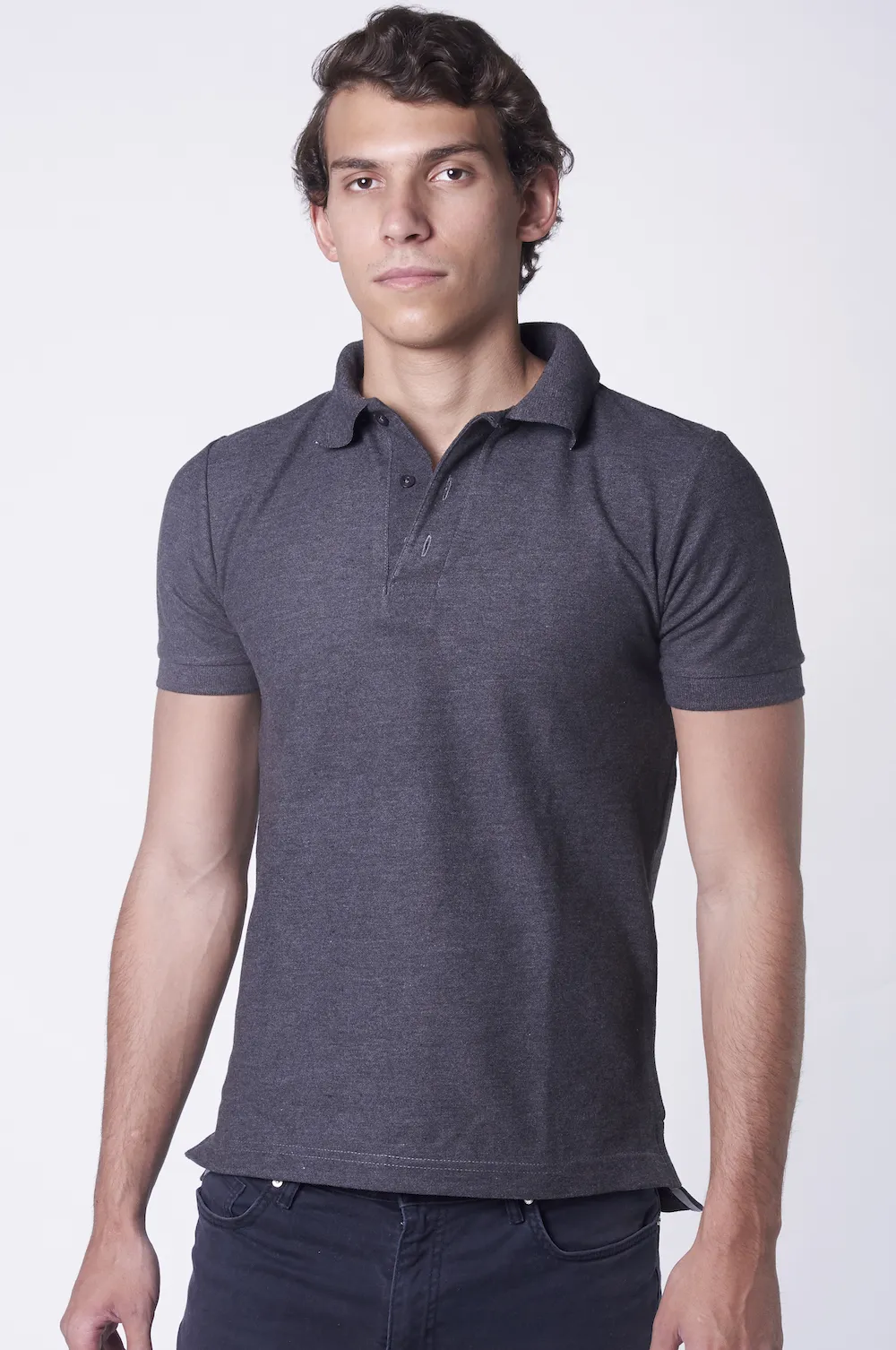 Playera Tipo Polo Gris Oxford